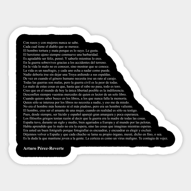 Frases de Arturo Pérez-Reverte Sticker by qqqueiru